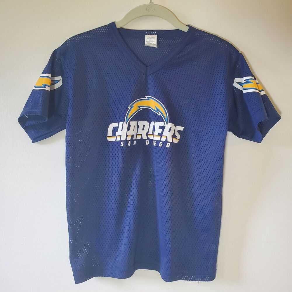 CHARGERS Boys M NFL Football Franklin Mesh Lighting Bolt Jersey Navy Blue